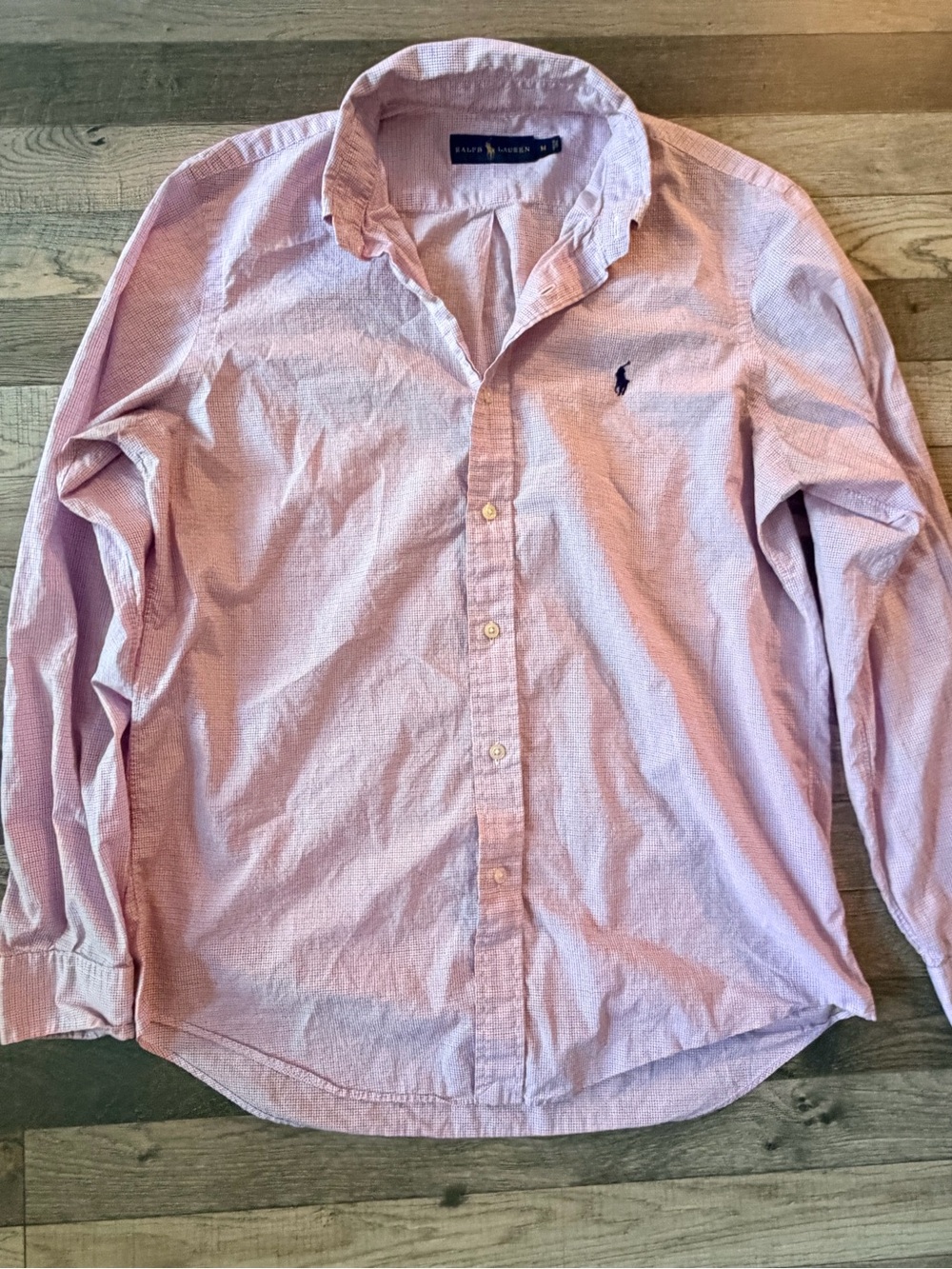 Ralph Lauren Light Pink Long-Sleeve Button-Down Shirt